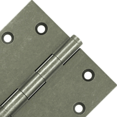 DELTANA 4 1/2 Inch X 4 1/2 Inch Solid Brass Hinge Interchangeable Finials (Square Corner, White Bronze Medium Finish)