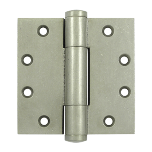 DELTANA 4 1/2 Inch X 4 1/2 Inch Solid Brass Hinge Interchangeable Finials (White Bronze Light Finish)