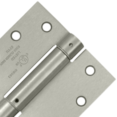 DELTANA 4 1/2 Inch x 4 1/2 Inch Steel Spring Hinge (Square Corner, Brushed Nickel Finish)