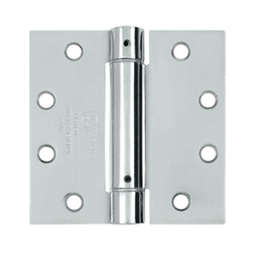 DELTANA 4 1/2 Inch x 4 1/2 Inch Steel Spring Hinge Square Corner Chrome Finish