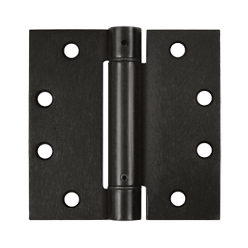 DELTANA 4 1/2 Inch x 4 1/2 Inch Steel Spring Hinge (Square Corner, Oil Rubbed Bronze Finish)