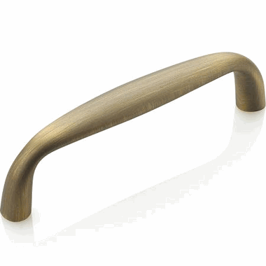 SCHAUB 4 3/8 Inch (4 Inch c-c) Traditional Designs Cabinet Pull (Antique Light Brass Finish)