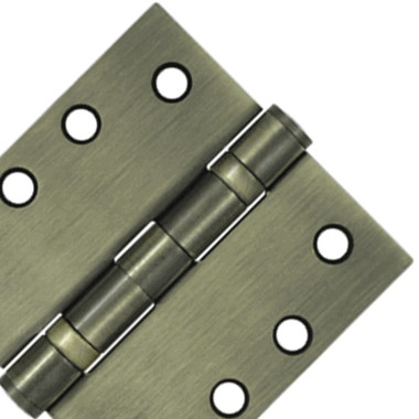 4 Inch x 4 Inch Ball Bearing Steel Hinge (Antique Brass Finish) DELTANA