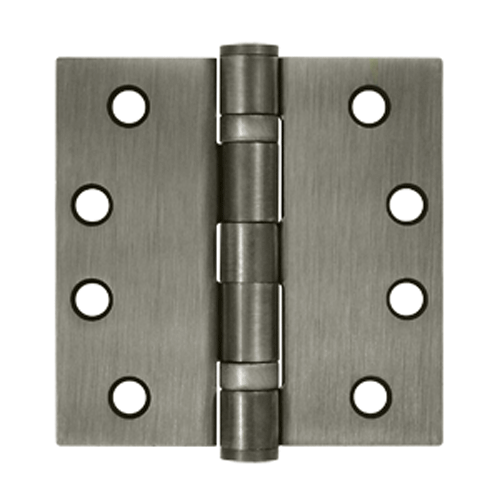 4 Inch x 4 Inch Ball Bearing Steel Hinge (Antique Nickel Finish) DELTANA