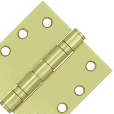 4 Inch x 4 Inch Ball Bearing Steel Hinge (Brushed Brass Finish) DELTANA