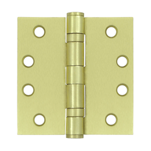 4 Inch x 4 Inch Ball Bearing Steel Hinge (Brushed Brass Finish) DELTANA