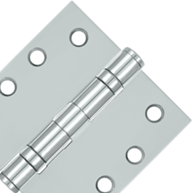 4 Inch x 4 Inch Ball Bearing Steel Hinge (Chrome Finish) DELTANA