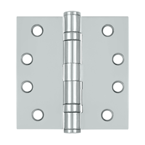 4 Inch x 4 Inch Ball Bearing Steel Hinge (Chrome Finish) DELTANA