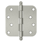 DELTANA 4 Inch x 4 Inch Ball Tip Steel Hinge (Brushed Nickel Finish)