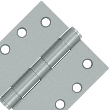 4 Inch x 4 Inch Heavy Duty Steel Hinge (Brushed Chrome Finish) DELTANA