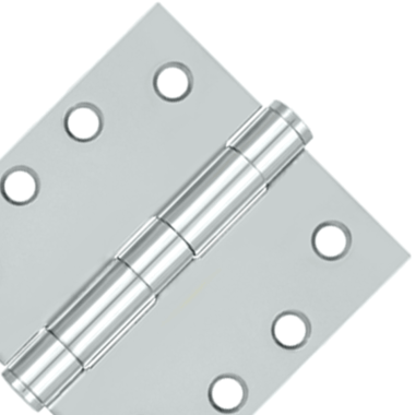 4 Inch x 4 Inch Heavy Duty Steel Hinge (Chrome Finish) DELTANA