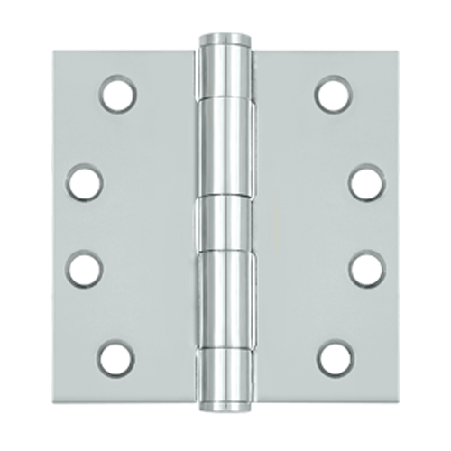 4 Inch x 4 Inch Heavy Duty Steel Hinge (Chrome Finish) DELTANA