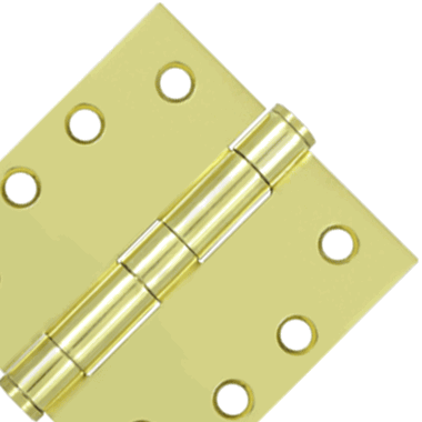 DELTANA 4 Inch x 4 Inch Heavy Duty Steel Hinge (Polished Brass Finish)