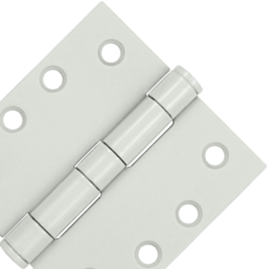 4 Inch x 4 Inch Heavy Duty Steel Hinge (White Finish) DELTANA