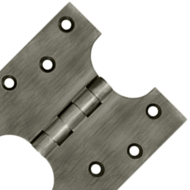 DELTANA 4 Inch x 4 Inch Solid Brass Parliament Hinge (Antique Nickel Finish)