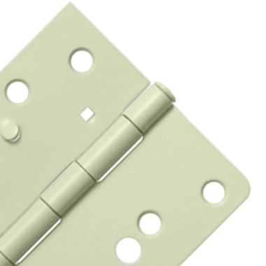 4 Inch x 4 Inch Steel Hinge (1/4 Radius x Square Corner, (Primed For Painting) DELTANA