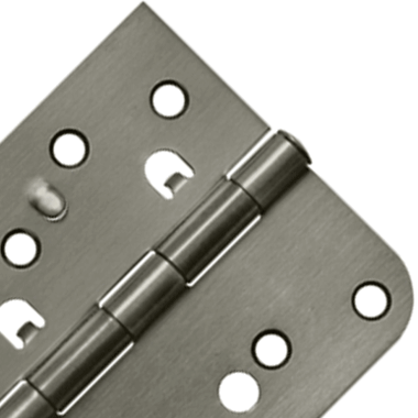 DELTANA 4 Inch x 4 Inch Steel Hinge (5/8 Radius x Square Corner, Antique Nickel Finish)