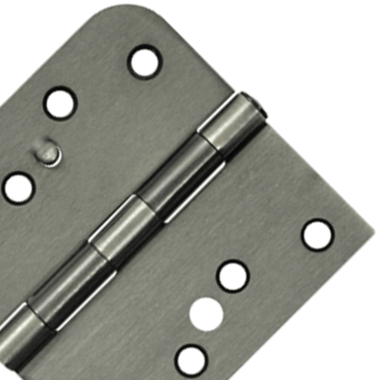 DELTANA 4 Inch x 4 Inch Steel Hinge (5/8 Radius x Square Corner, Antique Nickel Finish)