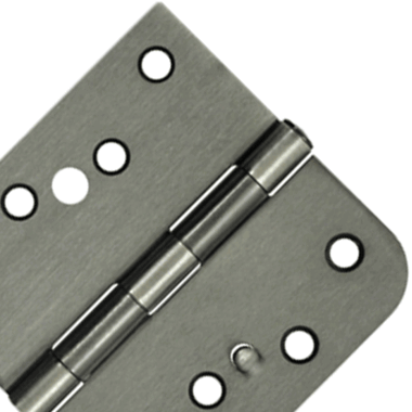 DELTANA 4 Inch x 4 Inch Steel Hinge (5/8 Radius x Square Corner, Antique Nickel Finish)