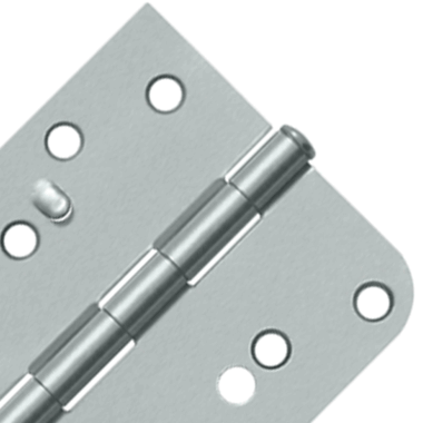 DELTANA 4 Inch x 4 Inch Steel Hinge (5/8 Radius x Square Corner, Brushed Chrome Finish)