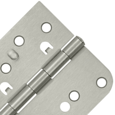 DELTANA 4 Inch x 4 Inch Steel Hinge (5/8 Radius x Square Corner, Brushed Nickel Finish)