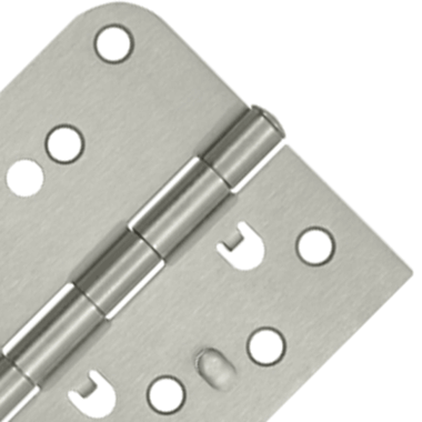 DELTANA 4 Inch x 4 Inch Steel Hinge (5/8 Radius x Square Corner, Brushed Nickel Finish)