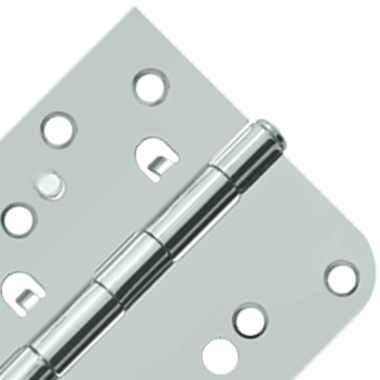 DELTANA 4 Inch x 4 Inch Steel Hinge (5/8 Radius Square Corner, Chrome Finish)