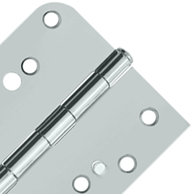 DELTANA 4 Inch x 4 Inch Square Corner Steel Hinge (5/8 Radius Chrome Finish)