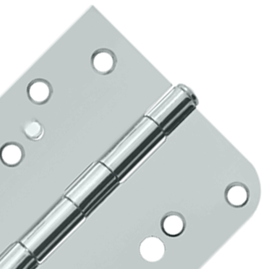 DELTANA 4 Inch x 4 Inch Steel Hinge (5/8 Radius x Square Corner, Chrome Finish)