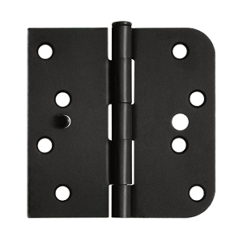 DELTANA 4 Inch x 4 Inch Steel Hinge (5/8 Radius x Square Corner, Oil Rubbed Bronze Finish)