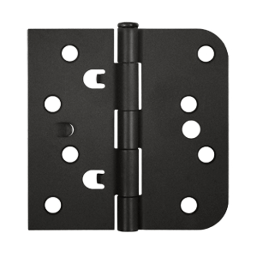 DELTANA 4 Inch x 4 Inch Steel Hinge (5/8 Radius x Square Corner, Oil Rubbed Bronze Finish)