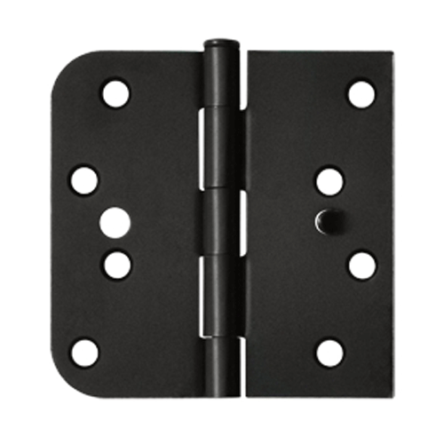 DELTANA 4 Inch x 4 Inch Steel Hinge (5/8 Radius x Square Corner, Oil Rubbed Bronze Finish)