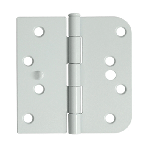 DELTANA 4 Inch x 4 Inch Steel Hinge (5/8 Radius x Square Corner, White Finish)