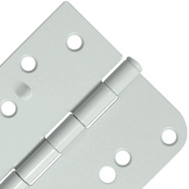 DELTANA 4 Inch x 4 Inch Steel Hinge (5/8 Radius x Square Corner, White Finish)