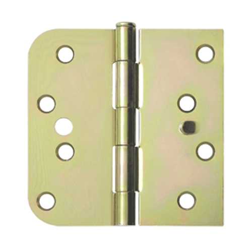 DELTANA 4 Inch x 4 Inch Steel Hinge (5/8 Radius x Square Corner, Zinc Dichromate Finish)