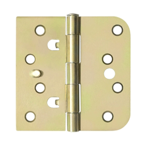 DELTANA 4 Inch x 4 Inch Steel Hinge (5/8 Radius x Square Corner, Zinc Dichromate Finish)