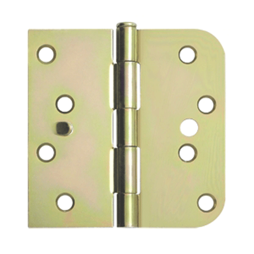 DELTANA 4 Inch x 4 Inch Steel Hinge (5/8 Radius x Square Corner, Zinc Dichromate Finish)