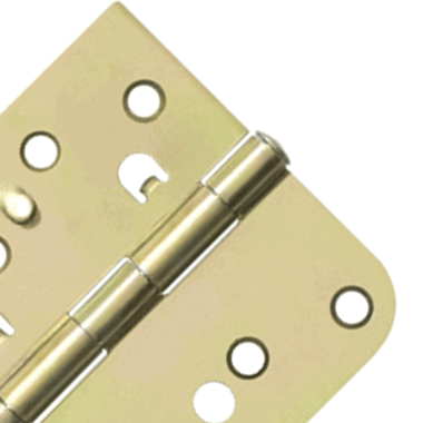 DELTANA 4 Inch x 4 Inch Steel Hinge (5/8 Radius x Square Corner, Zinc Dichromate Finish)