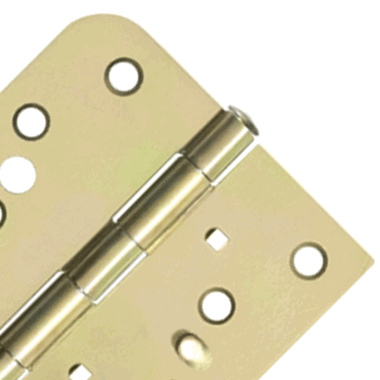 DELTANA 4 Inch x 4 Inch Steel Hinge (5/8 Radius x Square Corner, Zinc Dichromate Finish)