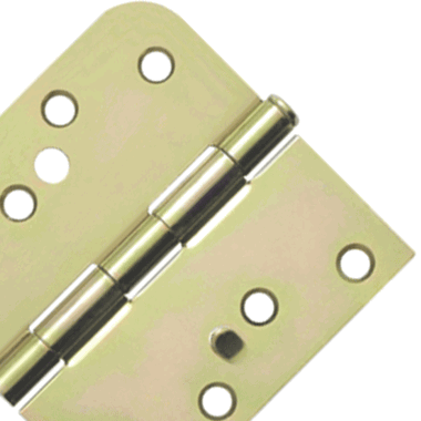 DELTANA 4 Inch x 4 Inch Steel Hinge (5/8 Radius x Square Corner, Zinc Dichromate Finish)