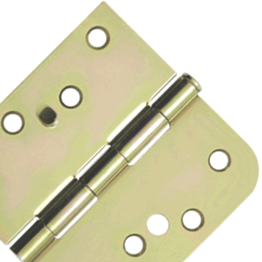 DELTANA 4 Inch x 4 Inch Steel Hinge (5/8 Radius x Square Corner, Zinc Dichromate Finish)