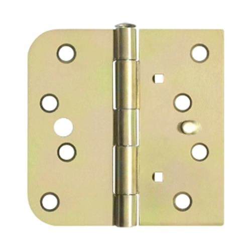 DELTANA 4 Inch x 4 Inch Steel Hinge (5/8 Radius x Square Corner, Zinc Dichromate Finish)