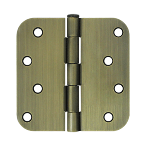 4 Inch x 4 Inch Steel Hinge (Antique Brass Finish) DELTANA