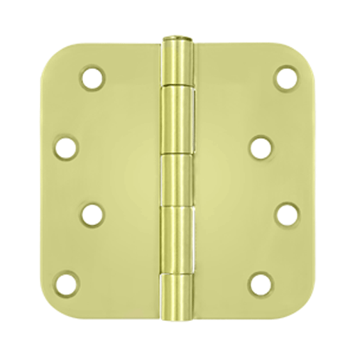 4 Inch x 4 Inch Steel Hinge (Polished Brass Finish) DELTANA