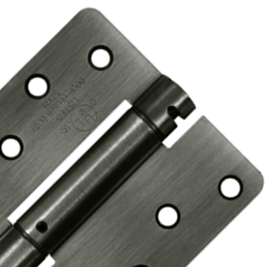 DELTANA 4 Inch x 4 Inch Steel Spring Hinge (1/4 Radius Corner, Antique Nickel Finish)