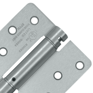 DELTANA 4 Inch x 4 Inch Steel Spring Hinge (1/4 Radius Corner, Brushed Chrome Finish)