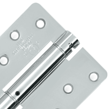 DELTANA 4 Inch x 4 Inch Steel Spring Hinge (1/4 Radius Corner, Chrome Finish)