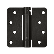 DELTANA 4 Inch x 4 Inch Steel Spring Hinge (1/4 Radius Corner, Oil Rubbed Bronze Finish)