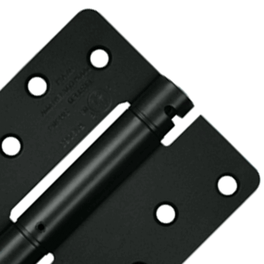 DELTANA 4 Inch x 4 Inch Steel Spring Hinge (1/4 Radius Corner, Paint Black)