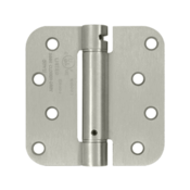 DELTANA 4 Inch x 4 Inch Steel Spring Hinge (5/8 Radius Corner, Brushed Nickel Finish)